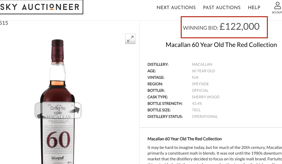 最新资讯：120万一瓶的威士忌在英国拍卖网站上成交！